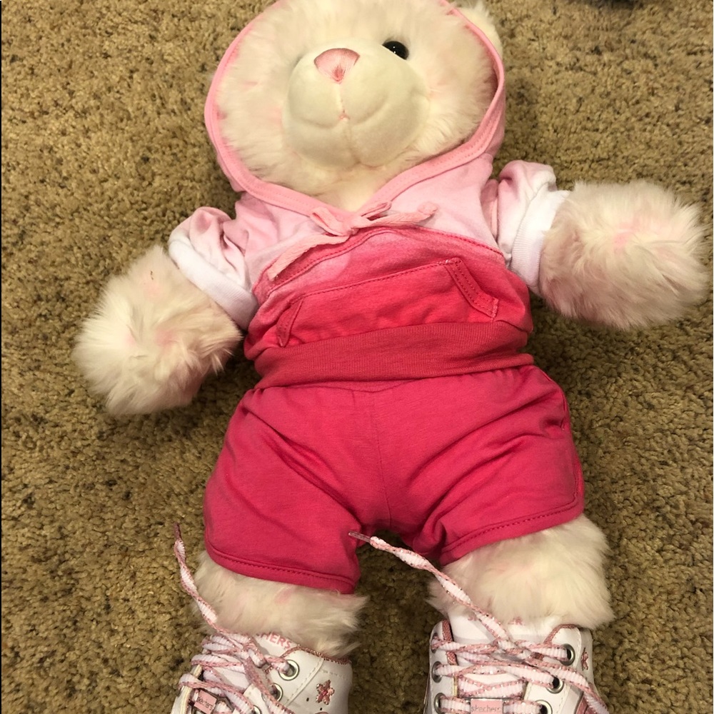 Build-A-Bear jogging suit and Sketchers.